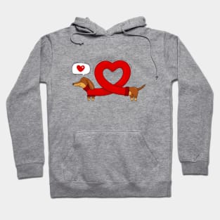 Dachshund and heart Hoodie